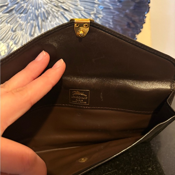 Longchamp Black Leather Button Wallet - Picture 3 of 7